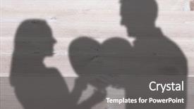  Presentation with bleached - Presentation design consisting of pale grey red - smiling couple holding heart shape background and a dark gray colored foreground