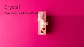  Presentation with romance pink - Presentation theme consisting of pale-pink-gift-box-tied background and a red colored foreground