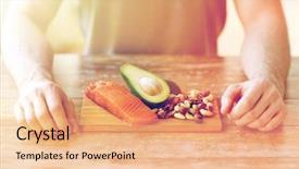  Presentation with healthy people - Colorful theme enhanced with paleo - healthy lifestyle diet and people backdrop and a coral colored foreground