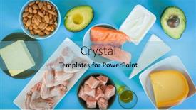  Presentation with diet - Slide set enhanced with paleo-diet-concept-on-blue and a light blue colored foreground