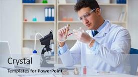  Presentation with laboratory animal science - Amazing presentation design having paleontologist looking at extinct animal backdrop and a light blue colored foreground