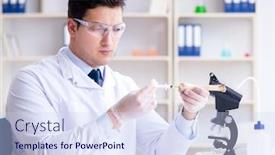  Presentation with old animal statue - Slide deck with paleontologist-looking-at-extinct-animal background and a sky blue colored foreground