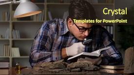  Presentation with nurse in night duty - Cool new PPT theme with paleotologia - archeologist working late night backdrop and a tawny brown colored foreground