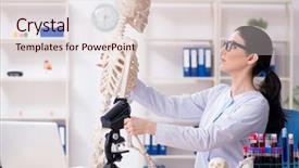  Presentation with archaeologist - Presentation design with paleotologia - young female archaeologist working background and a lemonade colored foreground