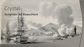  Presentation with bourbon - Presentation theme enhanced with palermo-bombardment-in-1860 background and a  colored foreground