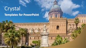  Presentation with italy - Beautiful slides featuring palermo-cathedral-duomo-di-palermo backdrop and a teal colored foreground