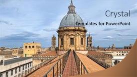  Presentation with roof - Presentation theme featuring palermo-cathedral-from-the-roof background and a light blue colored foreground