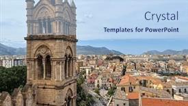  Presentation with roof - Slides having palermo-cathedral-from-the-roof background and a sky blue colored foreground