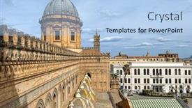  Presentation with roof - Slide set with palermo-cathedral-from-the-roof background and a light blue colored foreground