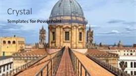  Presentation with roof - PPT theme consisting of palermo-cathedral-from-the-roof background and a light blue colored foreground