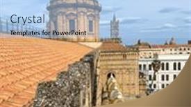 Presentation with roof - Presentation having palermo-cathedral-from-the-roof background and a light blue colored foreground
