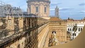  Presentation with roof - PPT layouts with palermo-cathedral-from-the-roof background and a light blue colored foreground