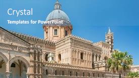  Presentation with roman catholic - Beautiful PPT theme featuring palermo-cathedral-is-the-cathedral backdrop and a teal colored foreground