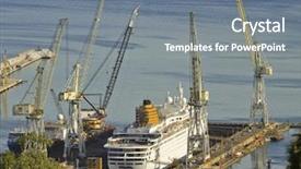  Presentation with ship - Amazing presentation design having palermo dockyard building a ship backdrop and a gray colored foreground