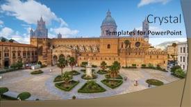  Presentation with italy - Theme featuring palermo-italy-at-the-palermo background and a light blue colored foreground