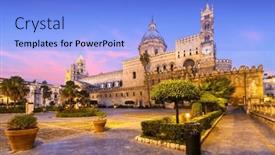  Presentation with italy - Presentation design enhanced with palermo-italy-at-the-palermo background and a light blue colored foreground