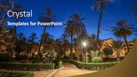  Presentation with villa - Slide set consisting of palermo-italy-at-villa-bonnano background and a navy blue colored foreground