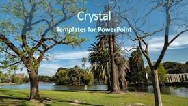  Presentation with green trees in park - Slide deck consisting of palermo park in argentina green background and a teal colored foreground