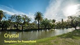 Presentation with recreation - Beautiful theme featuring palermo park in argentina green backdrop and a tawny brown colored foreground