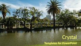  Presentation with recreation - Audience pleasing PPT layouts consisting of palermo park in argentina green backdrop and a tawny brown colored foreground