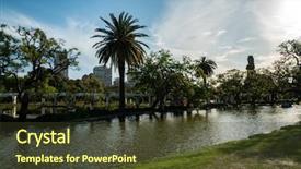  Presentation with green trees in park - Cool new presentation theme with palermo park in argentina green backdrop and a  colored foreground