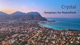  Presentation with italy - Presentation theme consisting of palermo-sicily-italy background and a light blue colored foreground