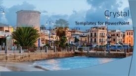  Presentation with italy - Theme having palermo-sicily-italy background and a light blue colored foreground