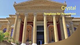  Presentation with theater - Amazing slide deck having palermo sicily the biggest opera backdrop and a violet colored foreground