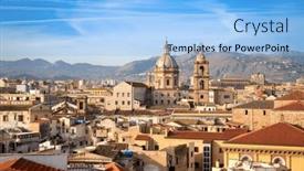  Presentation with nashville skyline - Presentation design consisting of palermo-sicily-town-skyline background and a light blue colored foreground