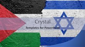  Presentation with israel flag - PPT theme featuring palestina-and-israel-flag and a light blue colored foreground