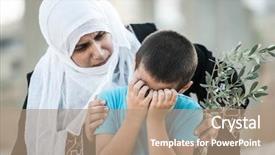  Presentation with olive branch - Cool new PPT layouts with palestine - arabic muslim middle eastern woman backdrop and a coral colored foreground