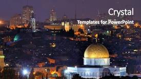 Presentation with palestine - Beautiful presentation theme featuring palestine - dome of the rock along backdrop and a dark gray colored foreground