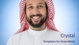  Presentation with muslim parenting - Beautiful presentation design featuring palestine - happy muslim man smiling backdrop and a sky blue colored foreground