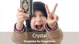  Presentation with muslim - Presentation design having palestine - muslim girl - intifada girl background and a coral colored foreground