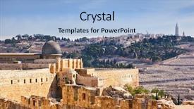  Presentation with mosque - Amazing PPT theme having palestine - walls of jerusalem backdrop and a light blue colored foreground