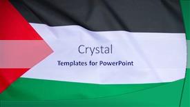  Presentation with palestine - Presentation theme with palestine-national-flag-waving background and a sky blue colored foreground