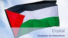  Presentation with international relations - Slide deck enhanced with palestine-national-flag-waving background and a sky blue colored foreground