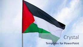  Presentation with international relations - Theme enhanced with palestine-national-flag-waving background and a sky blue colored foreground