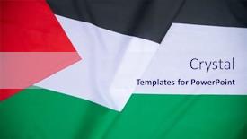  Presentation with palestine - Presentation theme with palestine-national-flag-waving background and a sky blue colored foreground