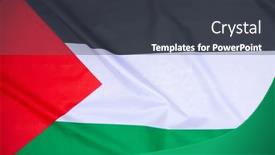  Presentation with palestine - Presentation theme having palestine-national-flag-waving background and a dark gray colored foreground