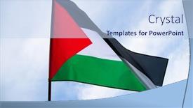  Presentation with international relations - Theme with palestine-national-flag-waving background and a sky blue colored foreground