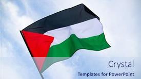  Presentation with international relations - Theme with palestine-national-flag-waving background and a sky blue colored foreground