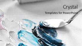  Presentation with oil - Slide deck enhanced with palette knife and oil paints background and a light gray colored foreground