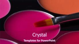  Presentation with colorful eye - Beautiful PPT layouts featuring palette of colorful eye shadows close-up backdrop and a violet colored foreground