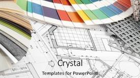  Presentation with plastics industry - Presentation theme consisting of palette of colors designs background and a white colored foreground