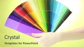  Presentation with bright - Presentation enhanced with palette of colors on green background and a  colored foreground