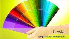  Presentation with diversity bright colors - Cool new slide deck with palette of colors on green backdrop and a  colored foreground