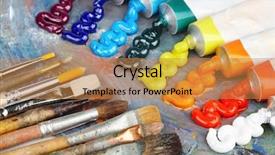  Presentation with oil - Cool new presentation theme with palette with oil paint backdrop and a gold colored foreground