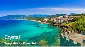  Presentation with tranquil - Amazing slide deck having palinuro with amazing beaches tranquil backdrop and a teal colored foreground