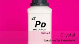  Presentation with laboratory chemical - Presentation consisting of palladium-pd-chemical-element background and a coral colored foreground
